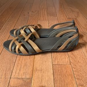 Crocs huarache slip on sandals